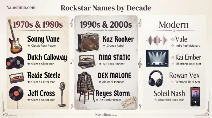 Rockstar Names by Decade