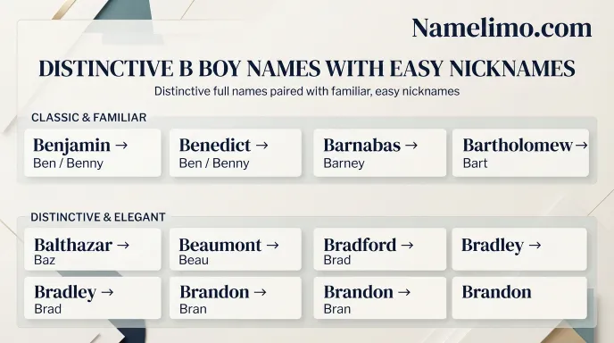 Distinctive B Boy Names With Easy Nicknames